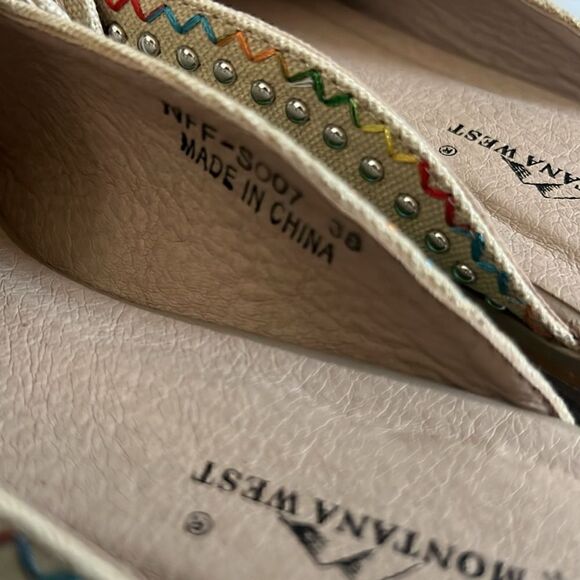 Montana West Mules Slides Canvas Rhinestone Embroidered - Picture 5 of 6